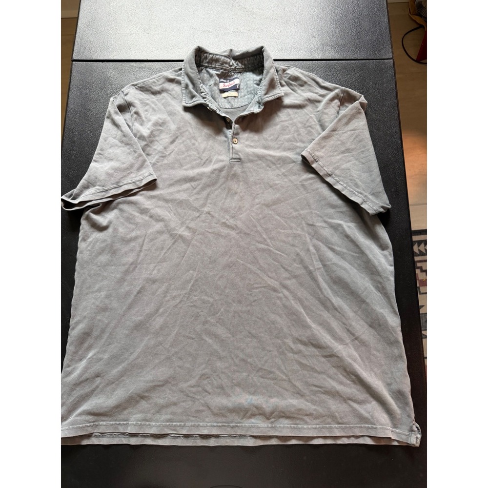 Johnnie-O Surfside Polo Shirt Mens 2XL Dark & Stormy Grey Cotton Blend JMPO3320